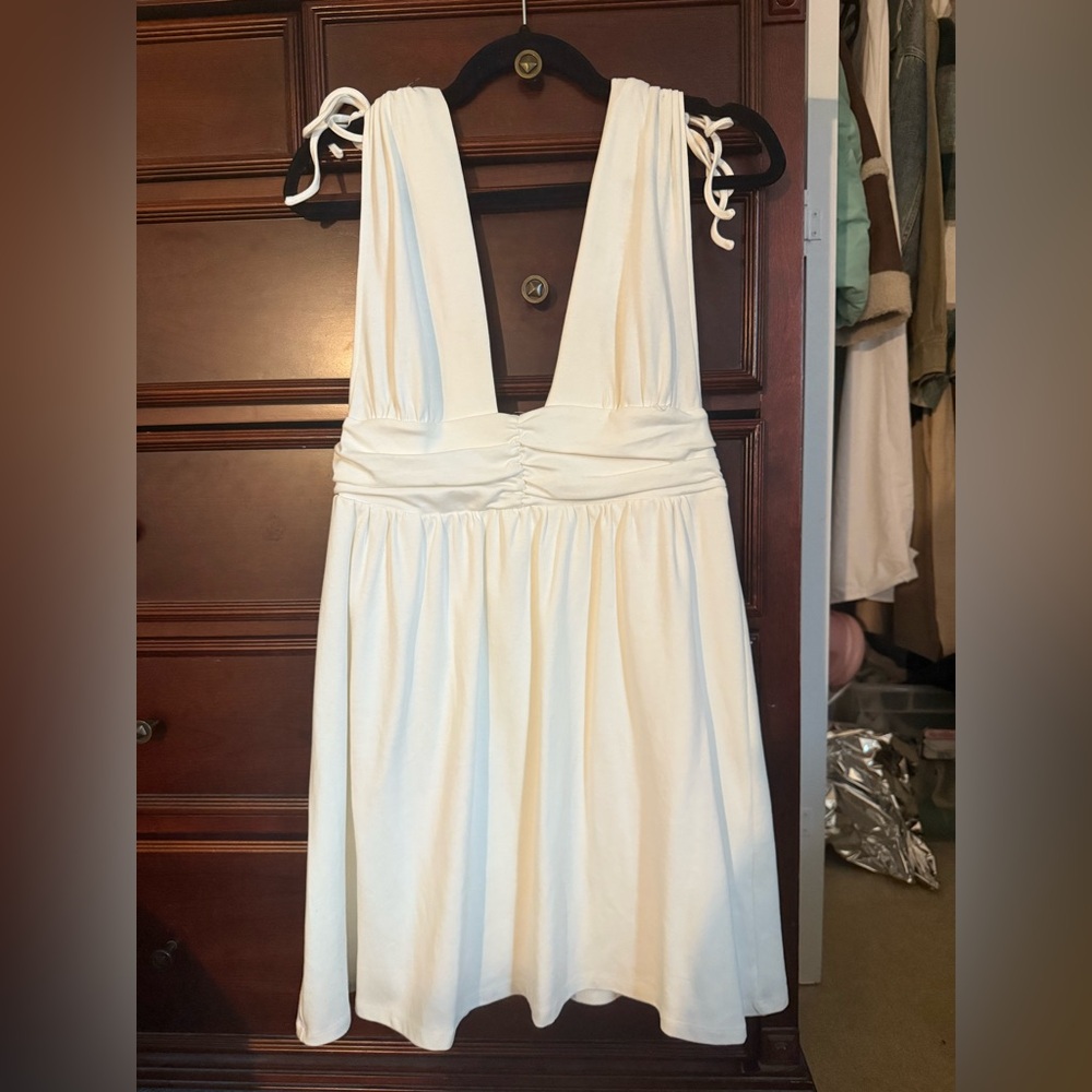 Urban Outfitters Cream Plunge Sundress